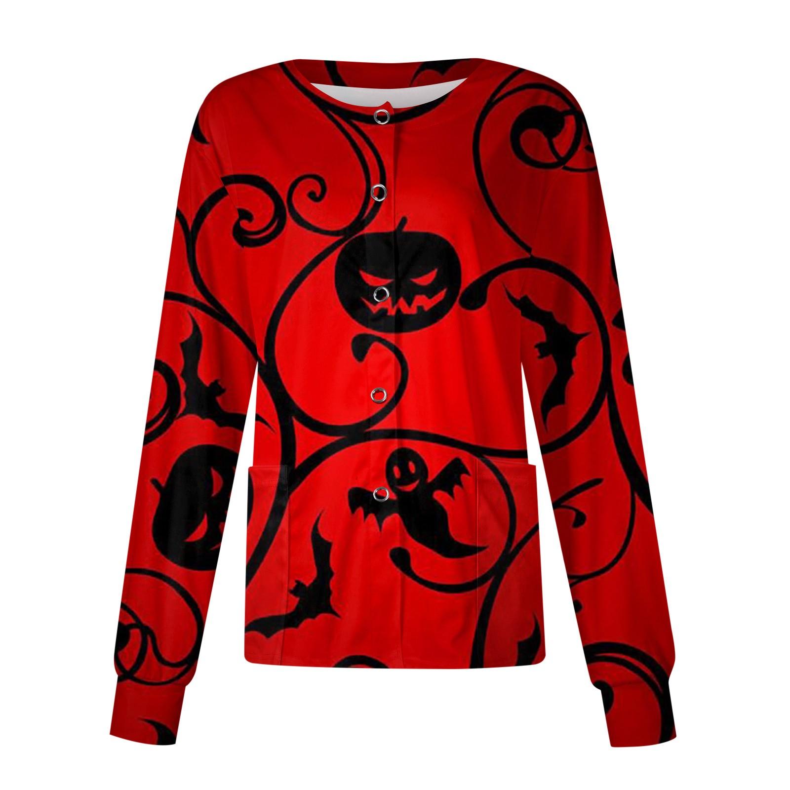 

Женский однобортный защитный комбинезон с воротником-стойкой и длинным рукавом с карманом для работы на Хэллоуин, кардиган, куртка, топ M красный