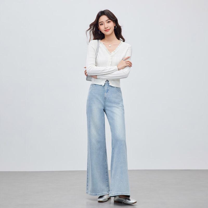 IEF Women's Retro Flared Denim Long Pants
