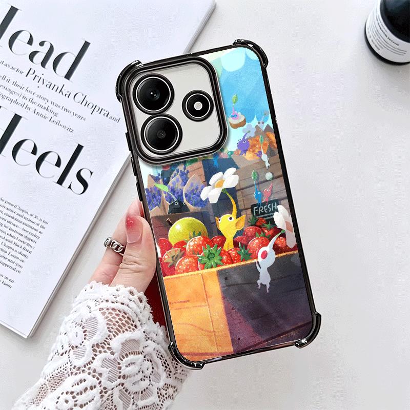 P-Pikmins Cute Game Soft Phone Case For Xiaomi Redmi Note 14 15 Pro Plus 13 12 11S 11T 5G 10 9S 9 Plating Anti-Fall Fundas
