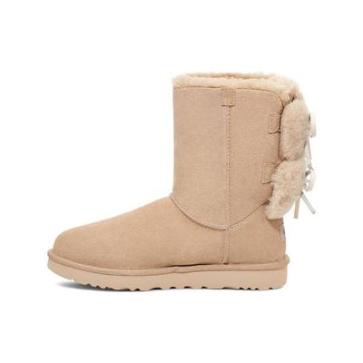 UGG Bailey Dvouvrstvá hovězí kůže Kulatá špička Krátké sněhule Dámské boty Hořčicová 1127131-MDSD