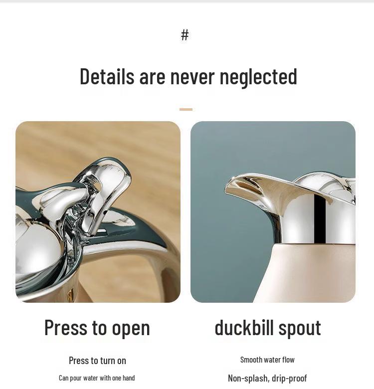 304 Stainless Steel Insulated Kettle, Large Capacity, European Style Hot Water Kettle