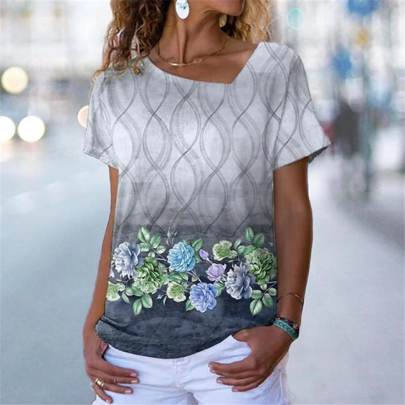 Элегантная женская футболка с 3D принтом — фото 8