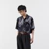 Men's Japanese Retro Short Sleeve Shirt - Thin, Classic Aesthetic with Full Print for Spring and Summer
