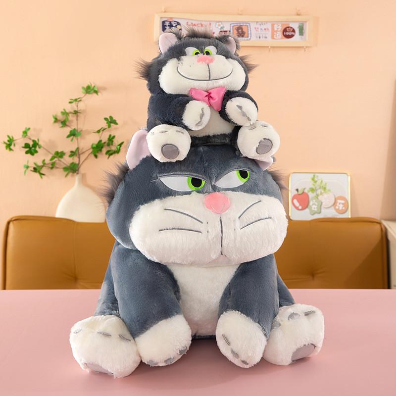 Cat Plush Toy With Bowtie Cartoon Stuffed Animal For Kids Birthday Gift