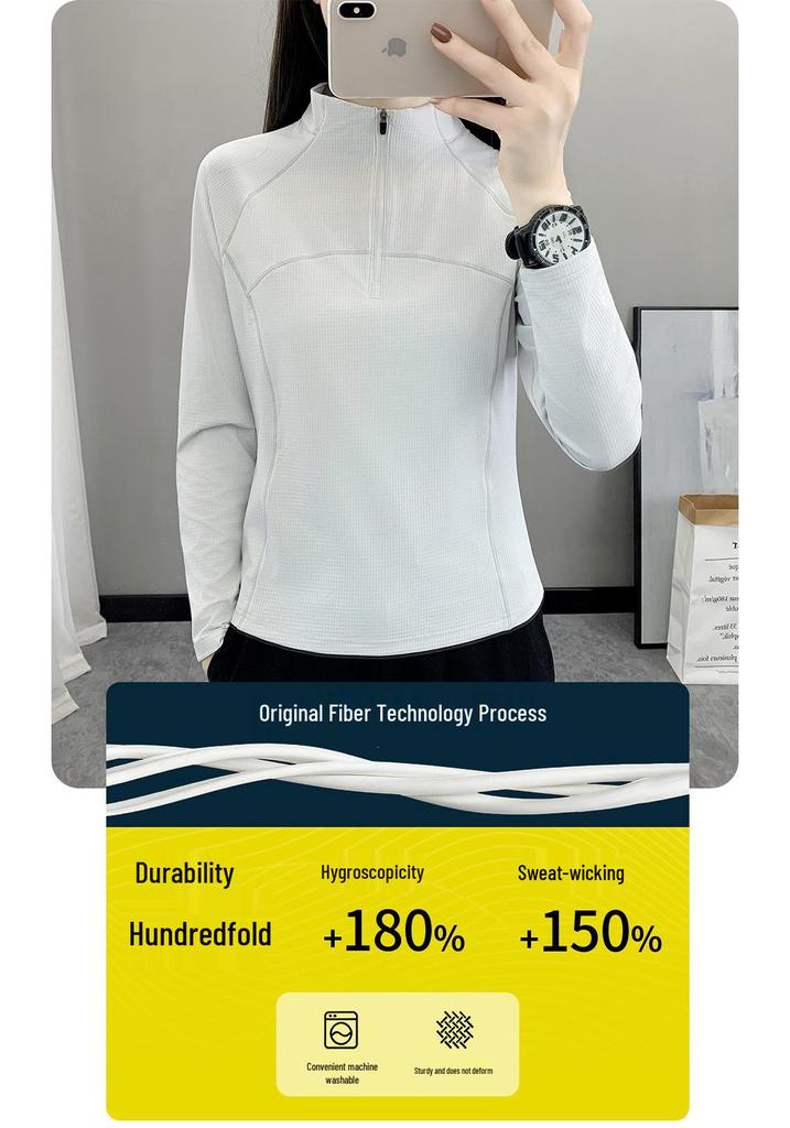2026 Women's Quick-Drying Stand Collar Yoga Top - Spring/Autumn Fitness Wear