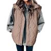 Women S Casual Sleeveless Solid Color Vest With Zipper And Buttons