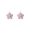 Sweet Wind Puff Flower Earrings Feminine Niche High-Quality Rattan Ear Hook Jewelry