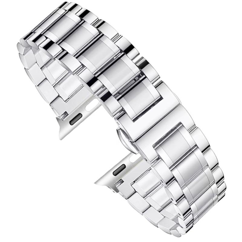 

Stainless Steel Strap For Apple Watch Band 45mm Ultra 2 49mm 41mm 40mm 44mm Metal WatchBand For Iwatch Series 9 8 7 6 5 Bracelet for 38 40 41 s10-42 серебряный