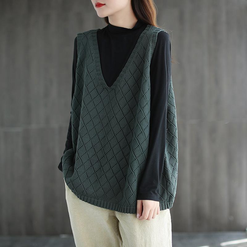Summer Spring Autumn Women's Knit Vest Ladies Sweater Vest Outer Layer Thin Sleeveless Cardigan Top