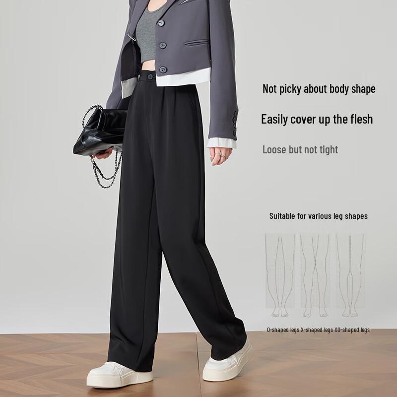 Women's High-Waist Wide-Leg Suit Trousers