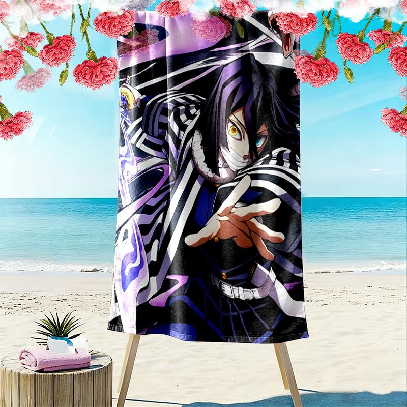 Anime Snake Demon Slayer 2D Flat Print Beach Towel, Large Soft Quick Dry Towel for Beach Camping Swimming.MSTJ0918184