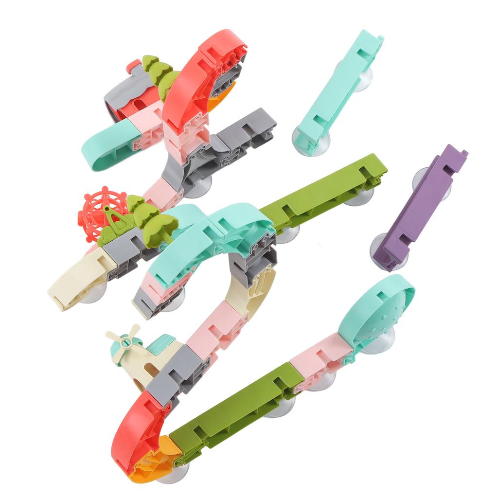 62PCS Baby Duck Slide Bath Toys Water Slide Track Wall Track Building Set Fun Bath Time Toys Shower Gifts for Toddlers