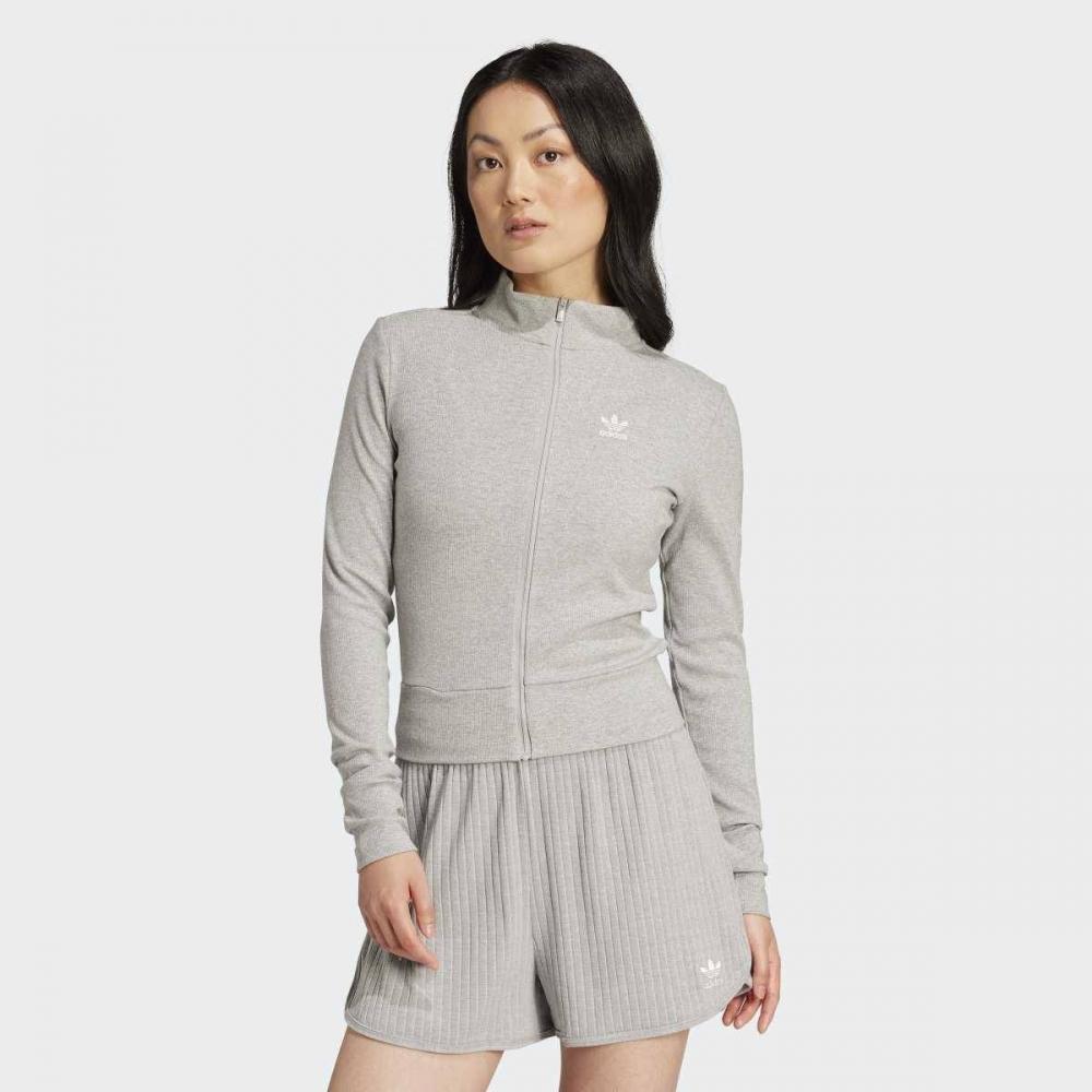 Adidas Essential Lip Full Zip Track Top Grey Jd5909 AXL(105)
