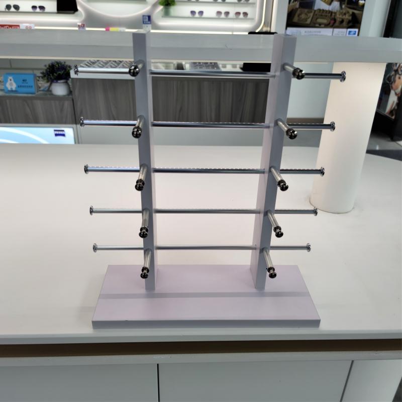 Wooden Double-Row Sunglasses Display Stand for Wayfarer Glasses