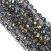 4/6/8mm Austria Rondelle Faceted Crystal Beads Blue Grey Glass Loose Beads For Jewelry Making DIY Bracelets Necklace Accessories