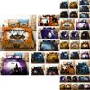Festliches Halloween 3D Cartoon Bettwäsche-Set, das weichen Komfort mit Hexen- und Kürbis-Motiven bietet