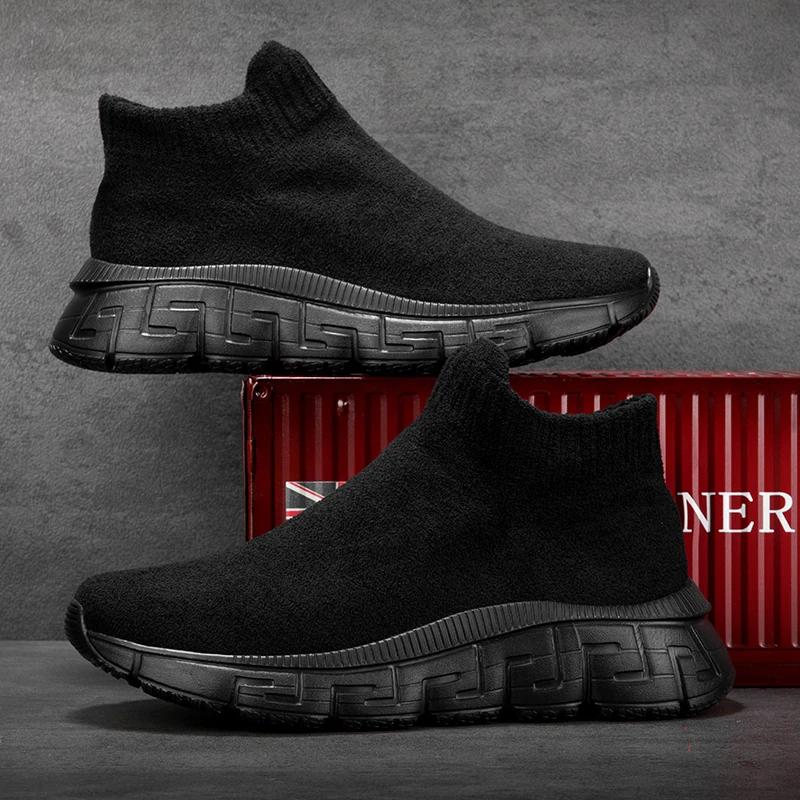 

Женские кроссовки, повседневная обувь, новые высокие кроссовки без застежек, женские кроссовки, брендовые, модные, дышащие, мужские, городские, для отдыха, носки, женские 36 чёрный