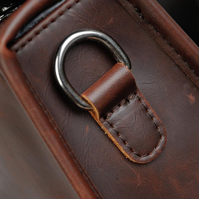 The New Korean Version of The Men's Crazy Horse Leather Shoulder Bag Leisure Travel Retro Large-capacity Men's Bag Shoulder Crossbody Bags