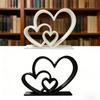 Aesthetic Love Statues Three Heart Sculpture Heart Sculptures Figurines Table Ornament Romantics Gift for Valentines