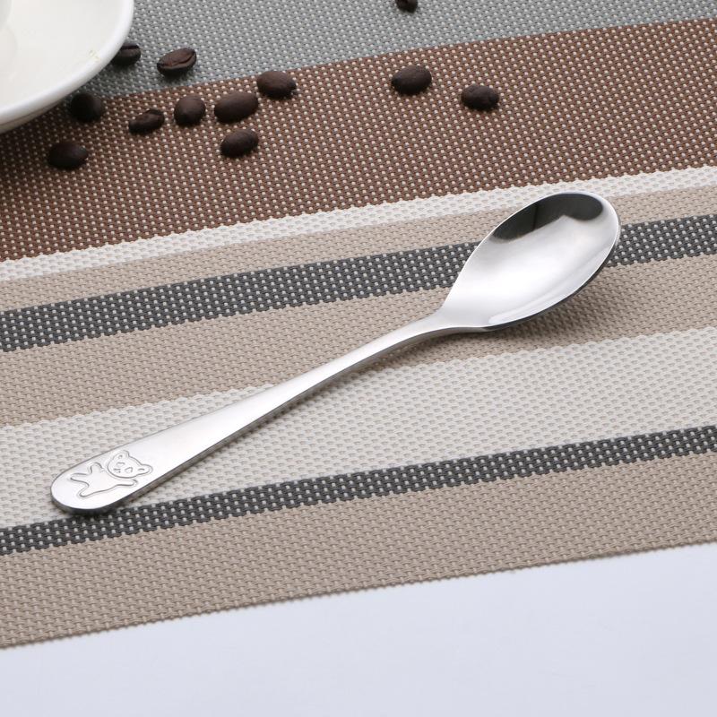 (4pcs) Children Cutlery Set Stainless Steel Kids Knife Fork Food Tableware Cartoon Bear Dinnerware Set