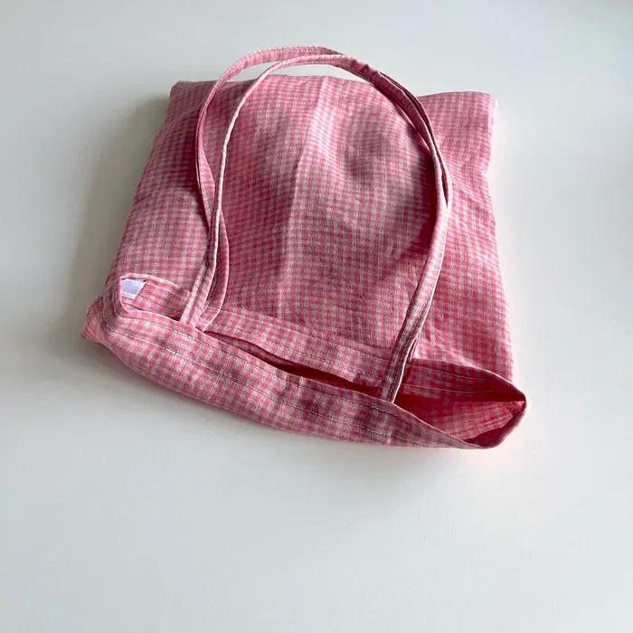 Strawberry Pink Linen Mini Bag
