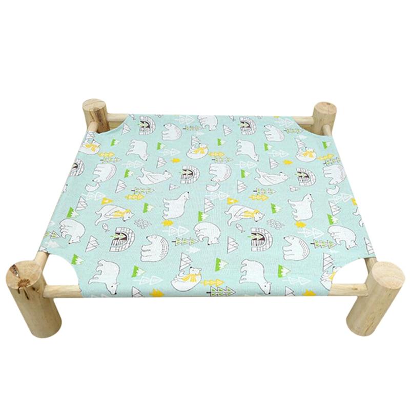 1Pc Elevated Cat Bed Pet Supplies Hammock Cat Square Washable Wooden Detachable Frame