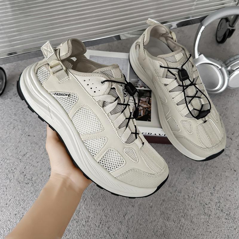 

Мужские сетчатые крики с толстой подошвой, весенне-летние новинки, ретро, дышащие, легкие, попкорн, повседневные спортивные туфли 44 белый