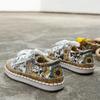 Summer and autumn new large-size printed lace-up style casual board shoes casual women's shoes