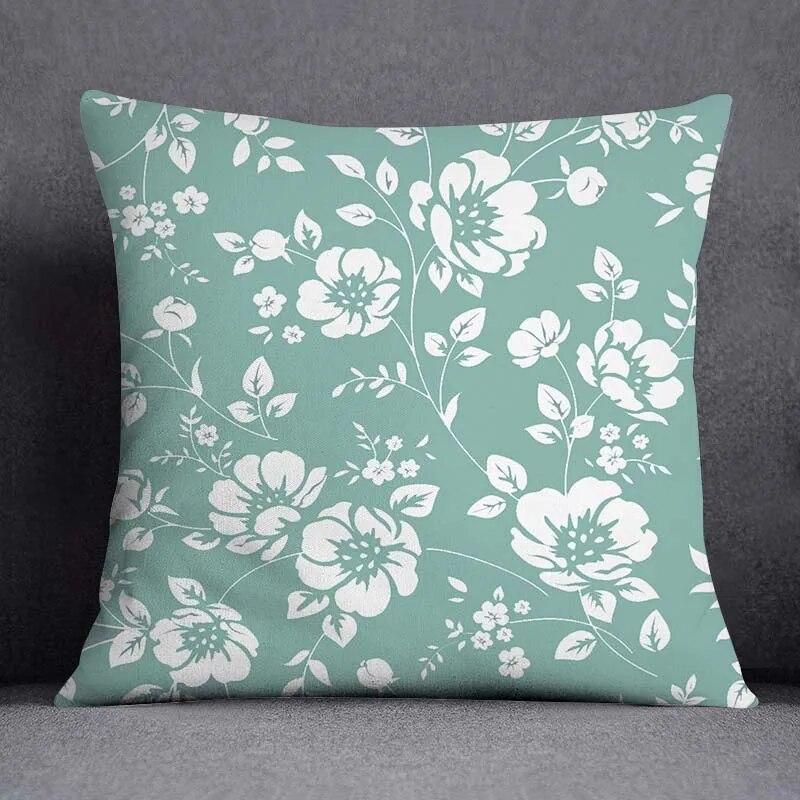 45x45cm Fresh Green Simple Geometric Pillow Cover Living Room Sofa Office Seat Car Waist Cushion   Home Decoration