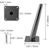 4pcs 8 Inch Furniture Legs, Oblique Conical Metal Legs Matte Black Mid-century