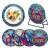 4Pcs/set Diamond Painting Thermal Insulation Placemat with Holder Acrylic Dining Table Place Mats for Table Kitchen Decor