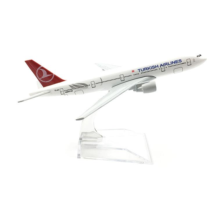 

Модель самолета Turkish Airlines 777 из сплава 16 см белый
