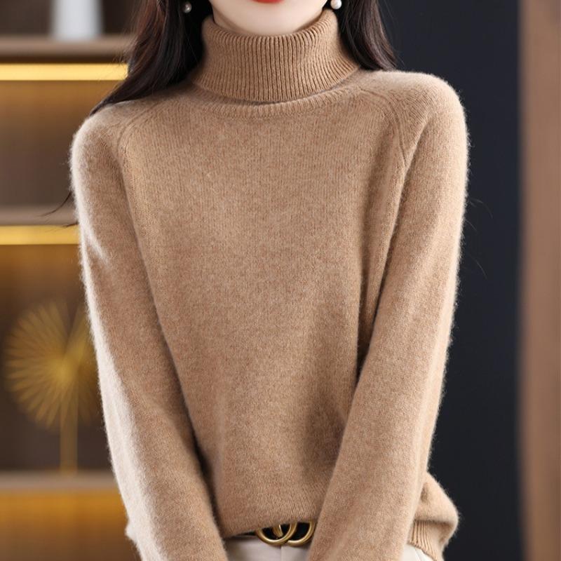 Autumn and Winter New Style Women's High Neck Sweater Casual Warm Loose-Fitting Top