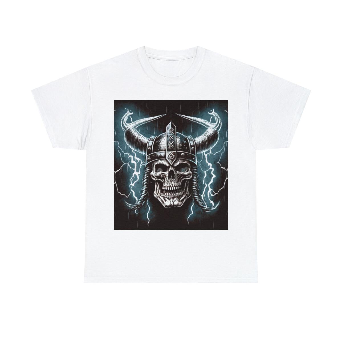 Vintage Style Viking T-Shirt Valhalla Skull lightning Drakar Warrior Odin Thor S разноцветный