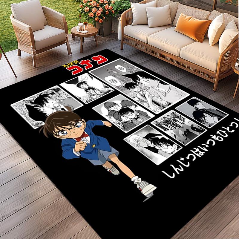 Detective Conan Print Rug, Washable Floor Carpet, For Entryway Dorm Laundry Room Office Study, Home Decor Birthday Christmas Gift