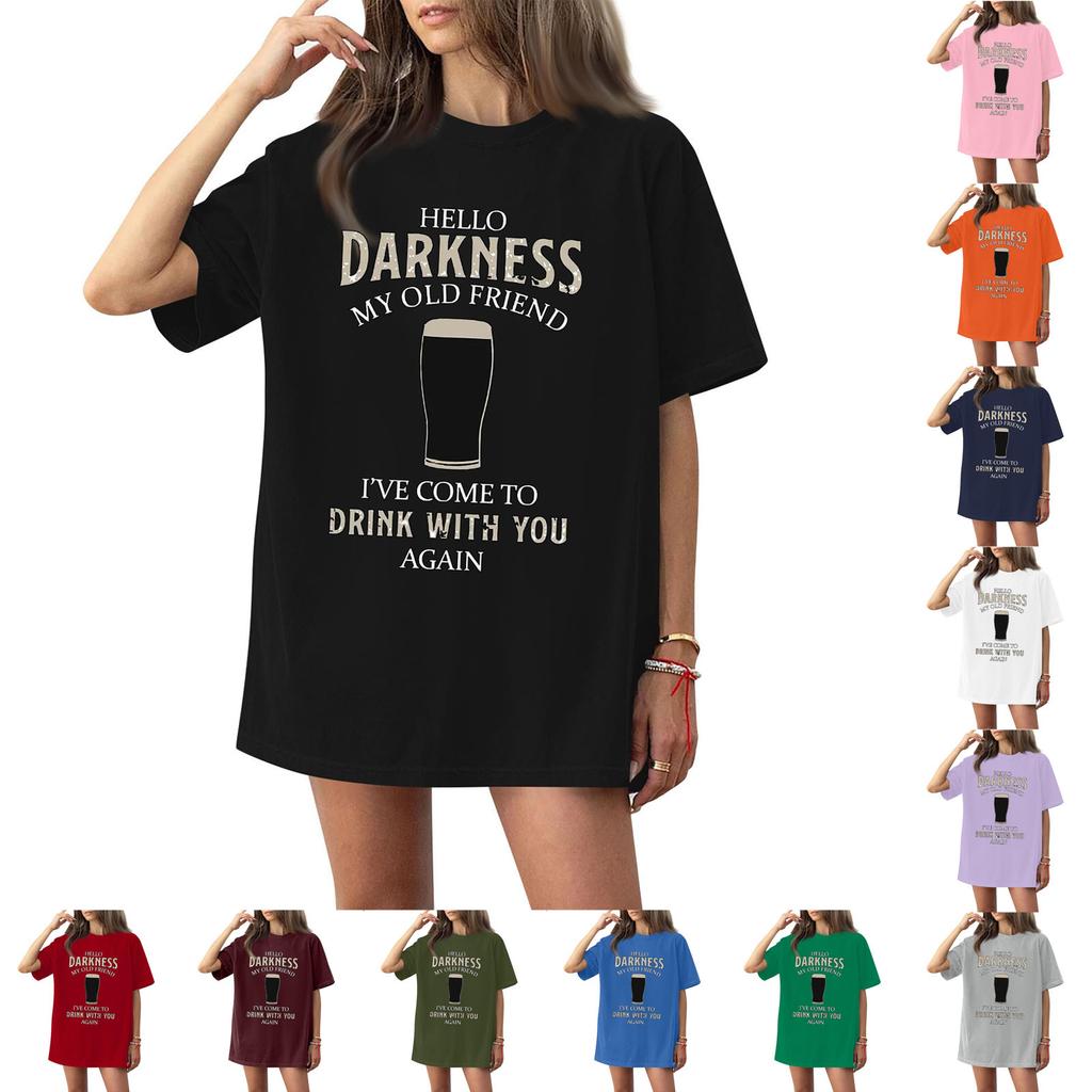 Women's Round Neck Printed Short-sleeved T-shirt Top