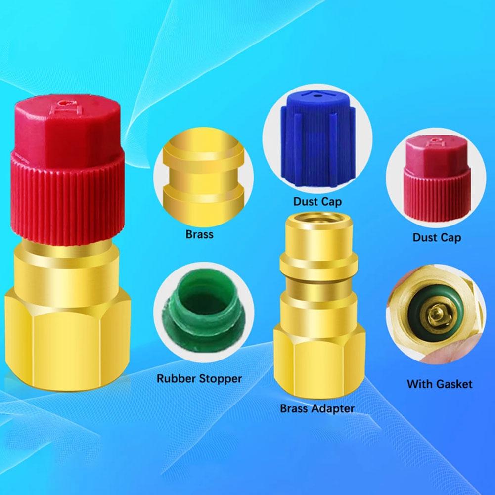 1pc R12 To R134A Conversion Kit Air Conditioner Filling Valve Fittings Port Adapter Retrofit Quick Disconnect Couplers 1/4 SAE