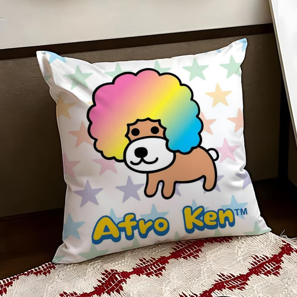 Japan AAfro KKen Cute Cushion Cover Reversible Soft Durable Pillow Cover Home Car MultiScene Use for Daily Comfort