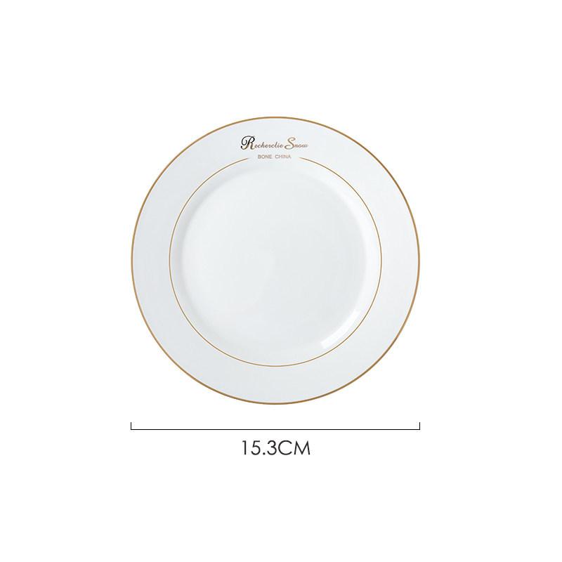 Керамическая обеденная тарелка Nordic с золотым ободком - Европейский стиль