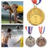 5cm Gold/Silver/Bronze Medal Award Medals with Neck Ribbon Sports Rewards Students Rewards for Talent Show Party Race