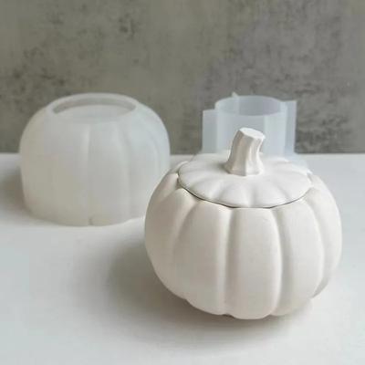 Pompoen Kaarsbeker Siliconen Mal DIY Gips Aromatherapie Epoxy Hars Mal Halloween Decoratie Pompoen Opbergdoos Handgemaakt Cadeau