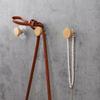 1-4pcs Wooden Hook Geometric Shape Wood Wall Hook Punch Free Wooden Coat Peg Coat Hanger for Hanging Clothes Hat Scarves Towel