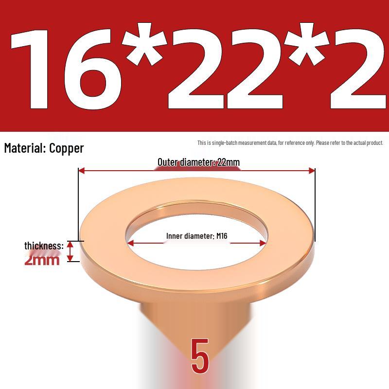 National Standard Red Copper Gasket Seal Ring and Flat Washer M3-M60mm for Marine Instruments