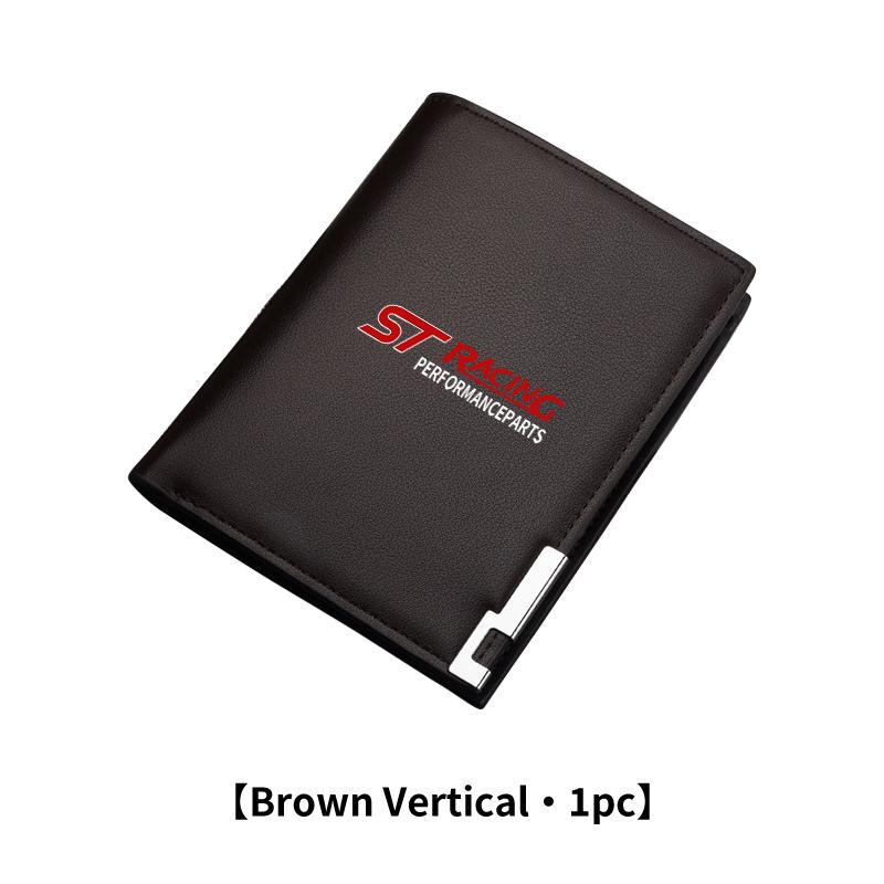 YYQO6 For Ford Car Logo Men Short Foldable Credit Card Holder Leather Money Wallet Accessories Focus mk2 mk3 mk4 Fiesta Ranger