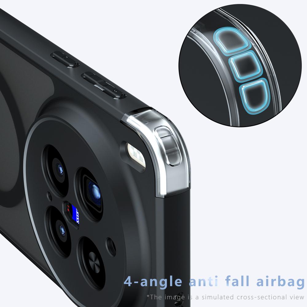 Für Vivo X300 Ultra Hülle Hautfreundlich Magnetisch Mattiert Frosted Transluzent Airbag Sturzsicher Nicht-Vergilbend Anti-Fingerabdruck Abdeckung