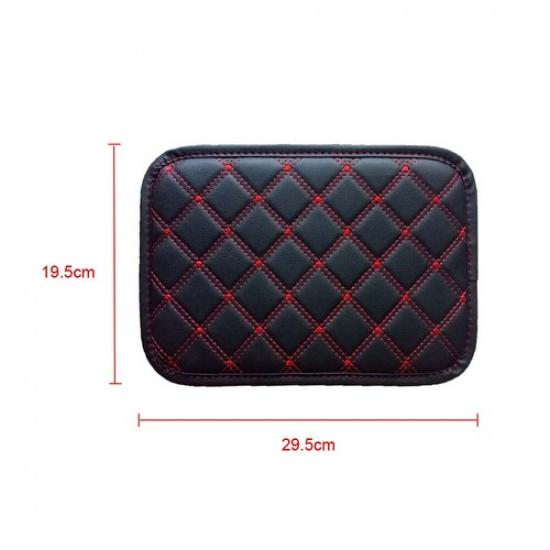 Car Armrest Cover Pad Center Console Box PU Leather Cushion Mat Accessories Red