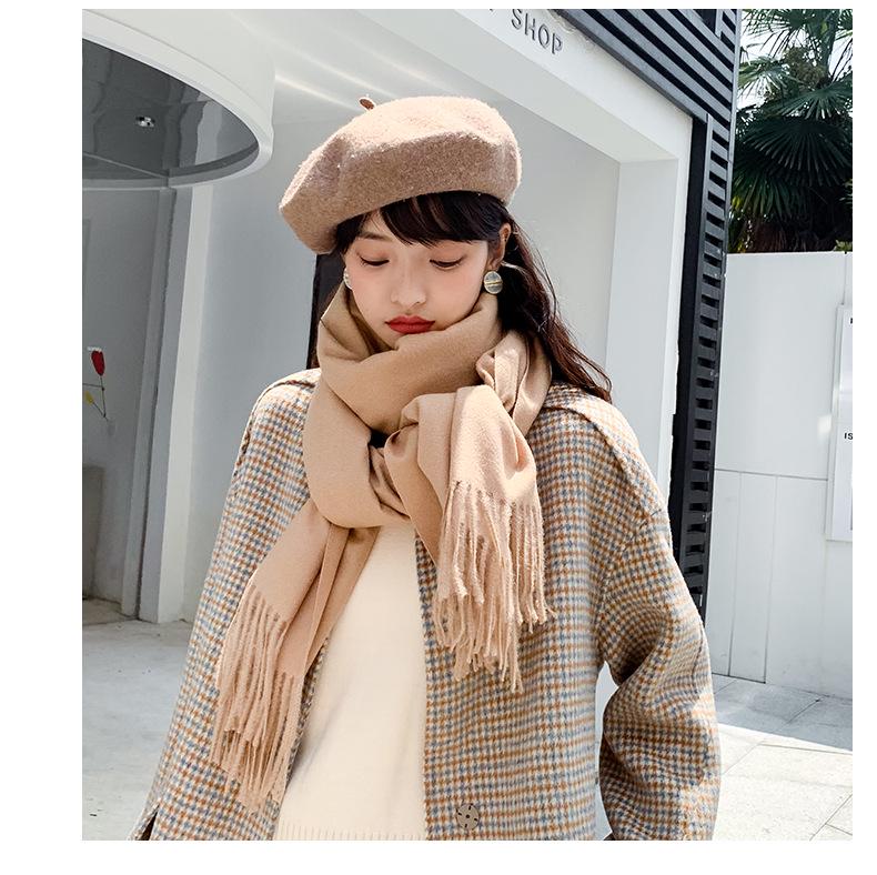 2024 Soft Imitation Cashmere Scarf: Women's Autumn-Winter Korean Style Warm Neck Warmer - Couple's Cold Protection Long Shawl.