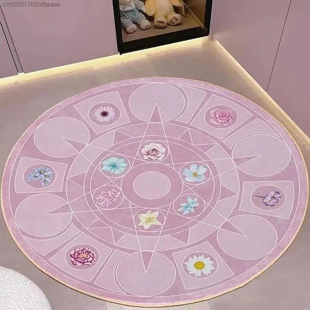 Pink Rose Floor Mat, Luxurious Furniture Carpet Decoration Small Rugs for Bedroom Kitchen Mats for Floor Rugs Living Room