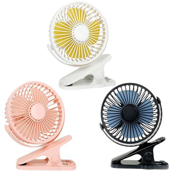 Desktop Fan Clip Type USB Powered/Rechargeable 360 Degree Rotatable Small 3 Speeds Low Noise Large Airflow Mini Fan Home Supplies