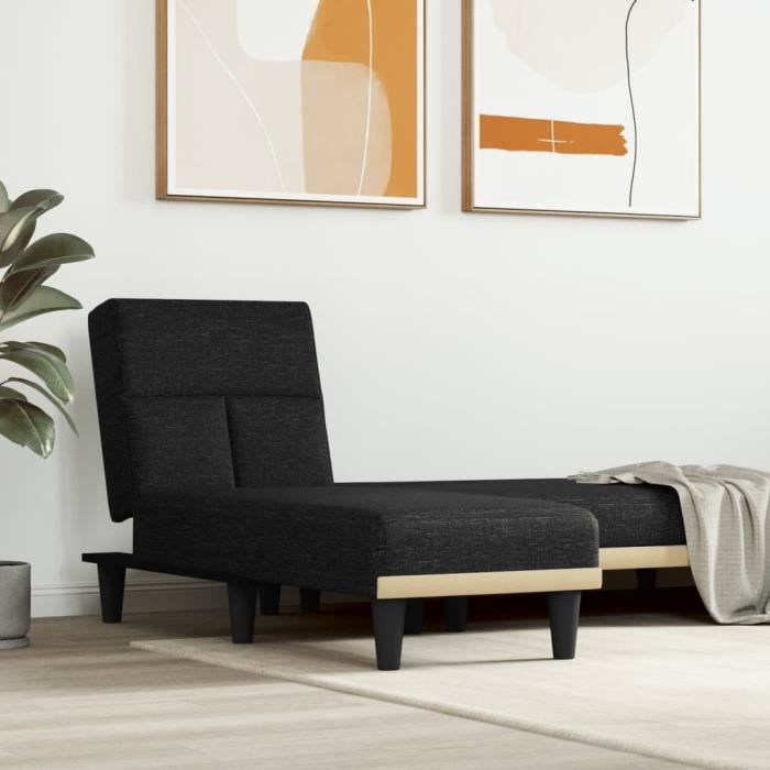 VidaXL Chaise Longue Black Fabric 352818